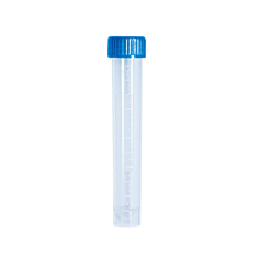 10ml Tube and Screw Cap, Blue, Polypropylene, Sterile, 100/Bag